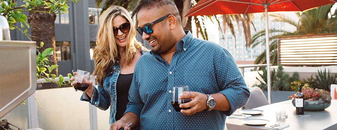 Corporate commuter cooking at apartment