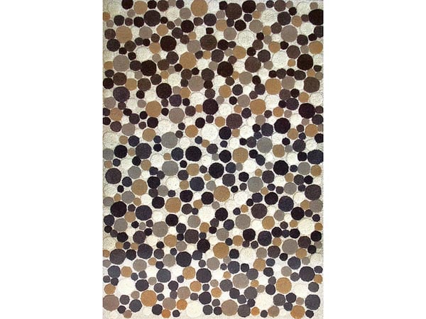 Rent the Puffed Beige Gray Dots 8' x 10' Area Rug
