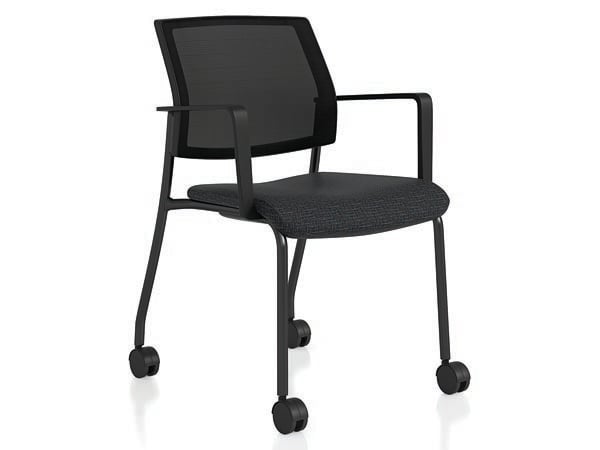 Shifter Black Guest Chair with Casters: retailer-supplied image