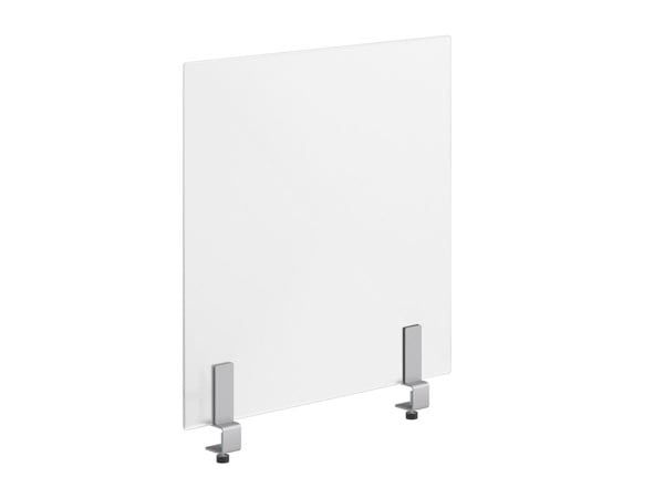 "DIVIDE 72"" Frosted Acrylic Desk Divider with Clamp On Bracket"