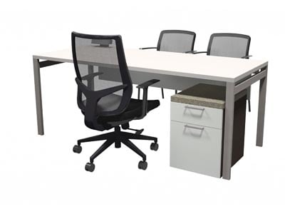Rent the STAKS 72" x 30" White Desk