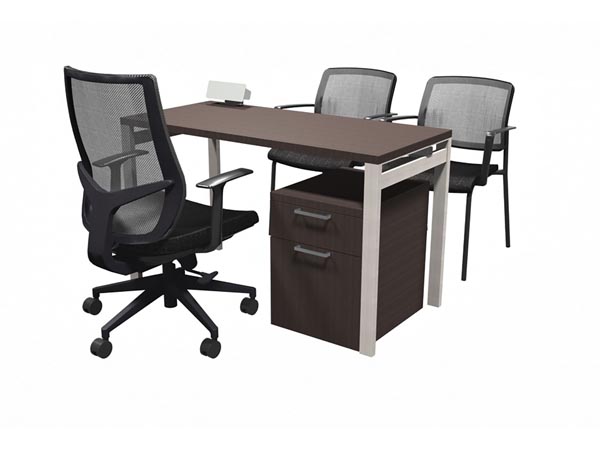 Rent the STAKS 48" x 22" Steel Gray Oak Desk