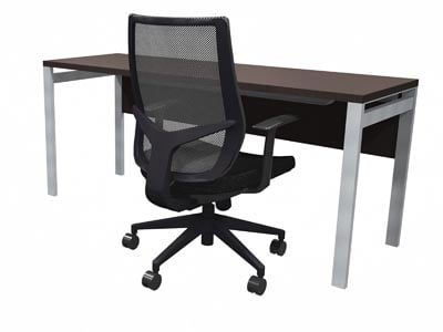 Rent the STAKS 66" x 22" Steel Gray Oak Desk