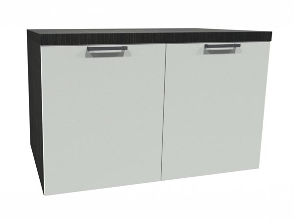 Rent the STAKS 2-Door Cabinet, White and Steel Gray Oak