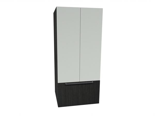 Rent the STAKS 2-Door Tall Cabinet, White and Steel Gray Oak