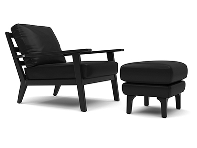 Andia Leather Chair & Ottoman