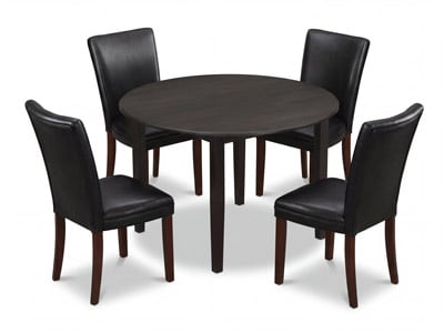 Dakota Skyline Round Dining Table with 4 Belvedere Chairs