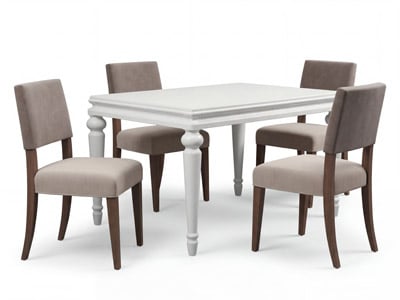 Bianca Dining Table with 5 Eve Chairs