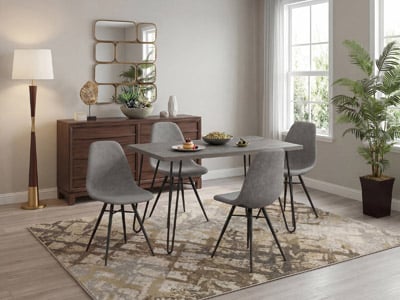 Rent the Keene Rectangle Dining Table with 4 Keagan Chairs