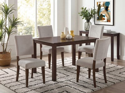 Easton Dining Table with 4 Radcliffe Chairs