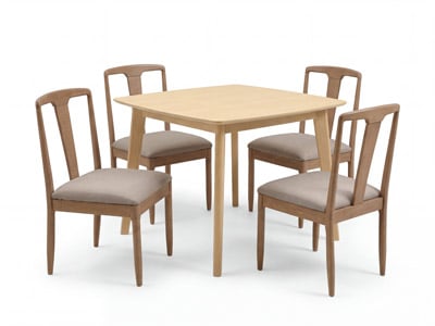 Hayes Dining Table with 4 Hygge Dining Chairs